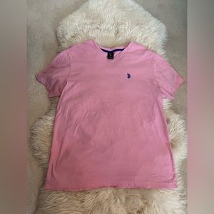 Polo V-Neck Short Sleeve T-Shirt, Size Medium, Excellent Condition, Pink